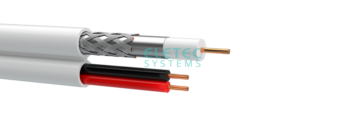 Кабель комбинированный ЭЛЕТЕК RG59 ССА+2x0.75 мм2 75 Ом, плоский белый, 200 м